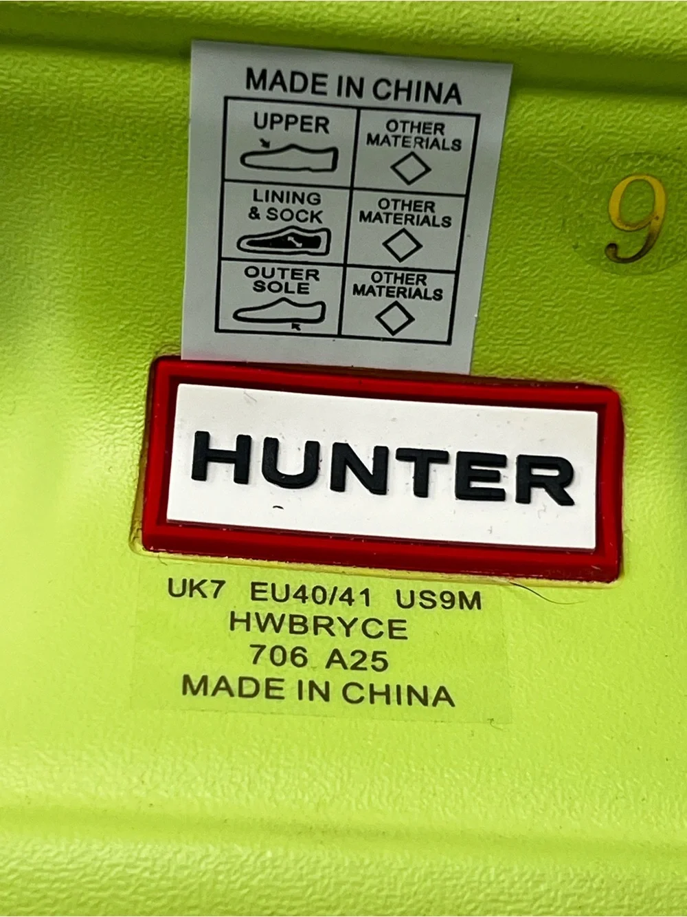 Hunter  Neon Lime Platform Clog